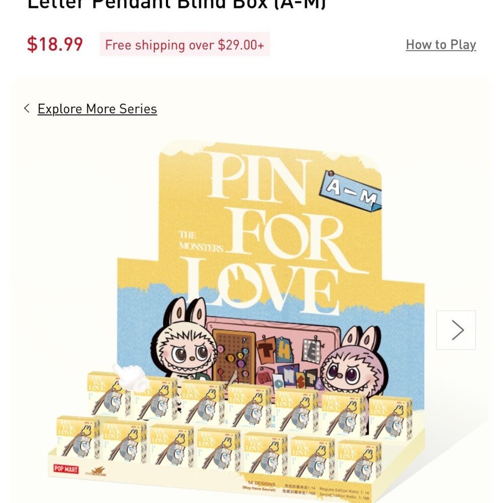 POPMART Labubu The Monsters Pin For Love Alphabet Letter Pendant Key Ring Chain - Picture 6 of 7